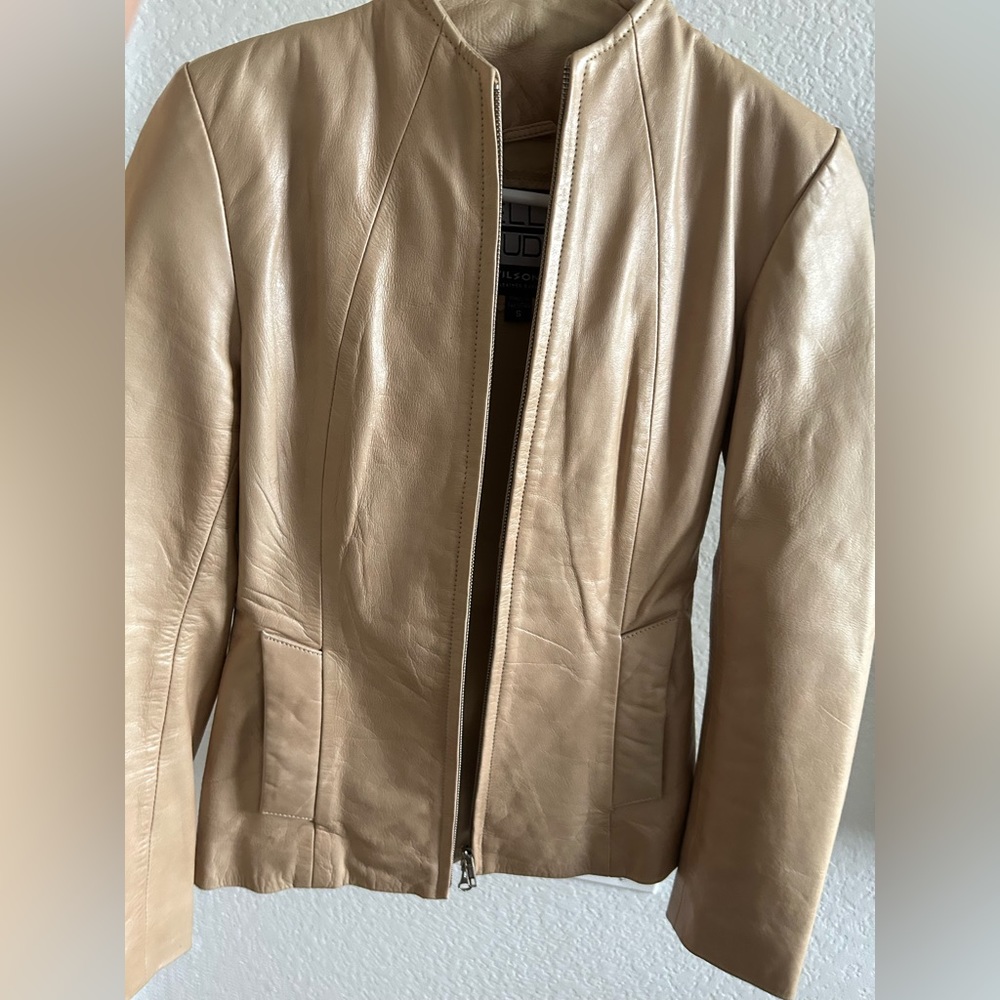 Cream Leather Jacket